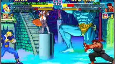Marvel Vs. Capcom - Captain Commando & War Machine(Tank) vs Ryu & Morrigan(Jino)