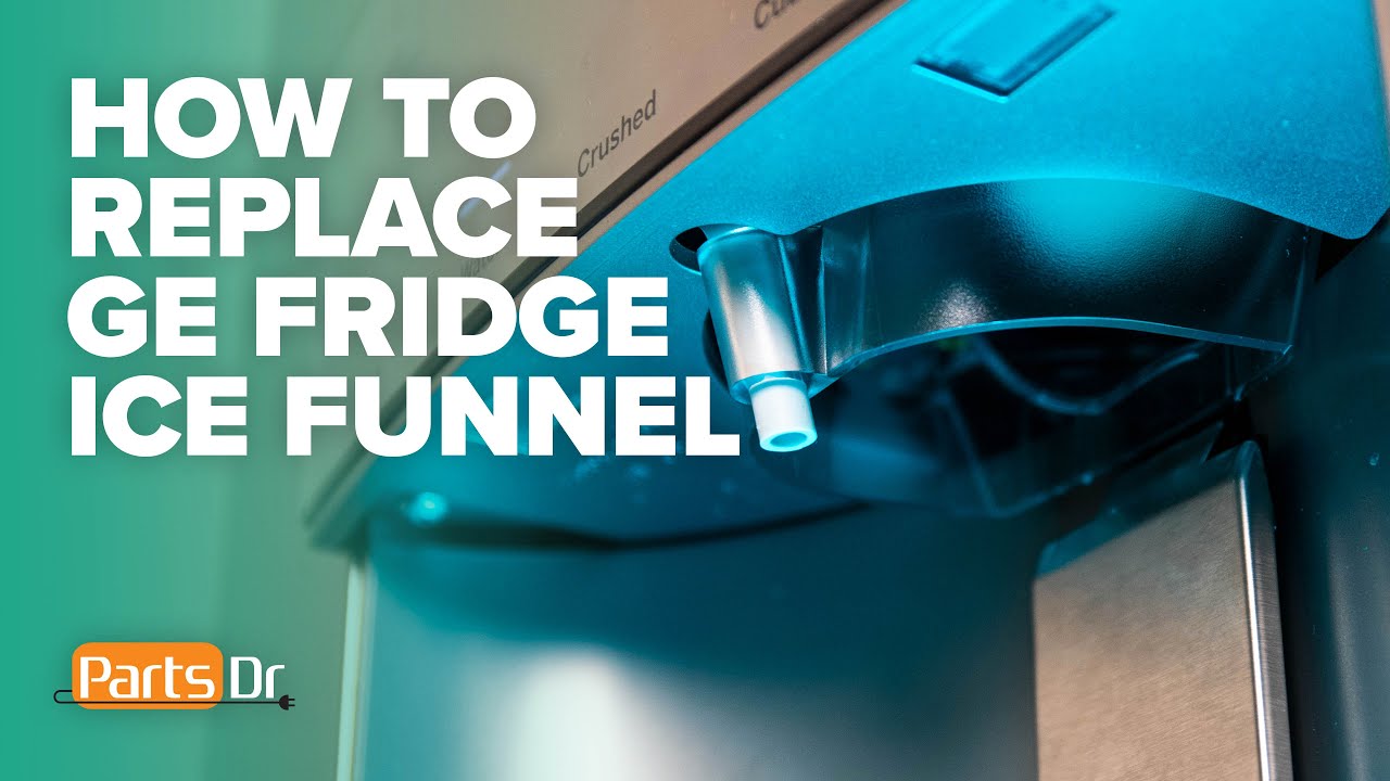 How to replace GE refrigerator ice funnel part # WR17X30651 - YouTube