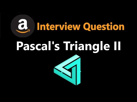 Pascal's Triangle II - Leetcode 119 - Python