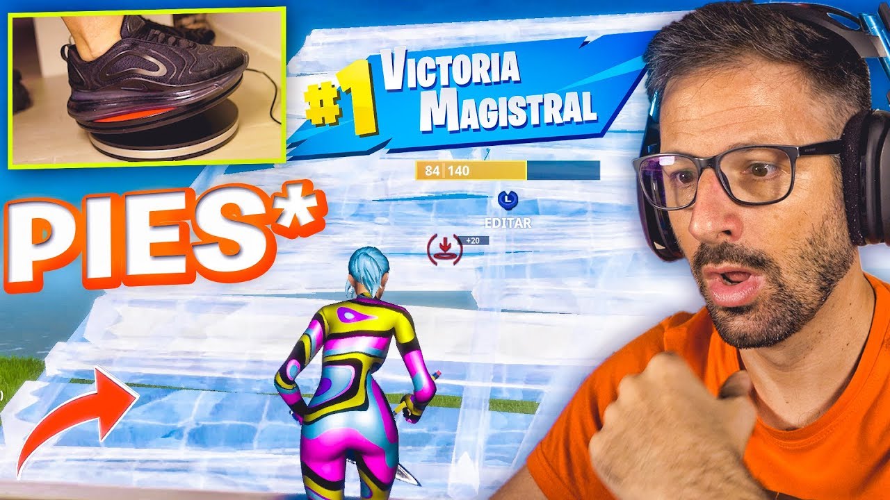 JUGANDO A FORTNITE con LOS PIES CHALLENGE!! *SALE BIEN* Fortnite
