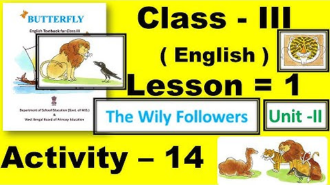 Class 3 Class Three Class III The Wily Followers Lesson 1 Activity 14 Answer sloved Butterfly WB