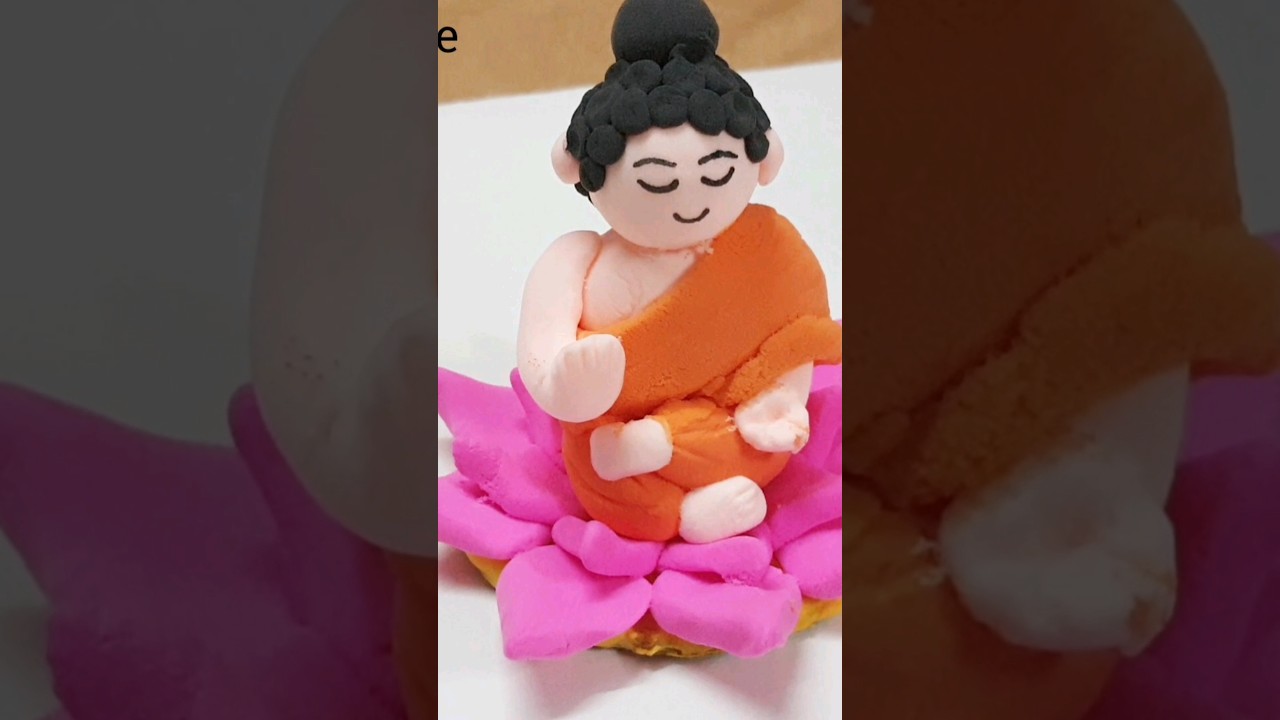 lord buddha making with super clay / Gautam Bhudda Idol 🪷 
