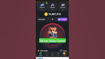 Hamster Kombat Daily Cipher June 28 | Today Daily Cipher #hamsterkombat #dailycipher #hamstercombo