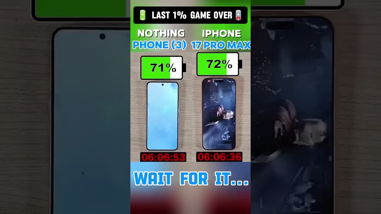 Nothing Phone 3 vs iPhone 17 Pro Max 🔥 Real Battery Test | Drain Test & Winner Revealed⚡