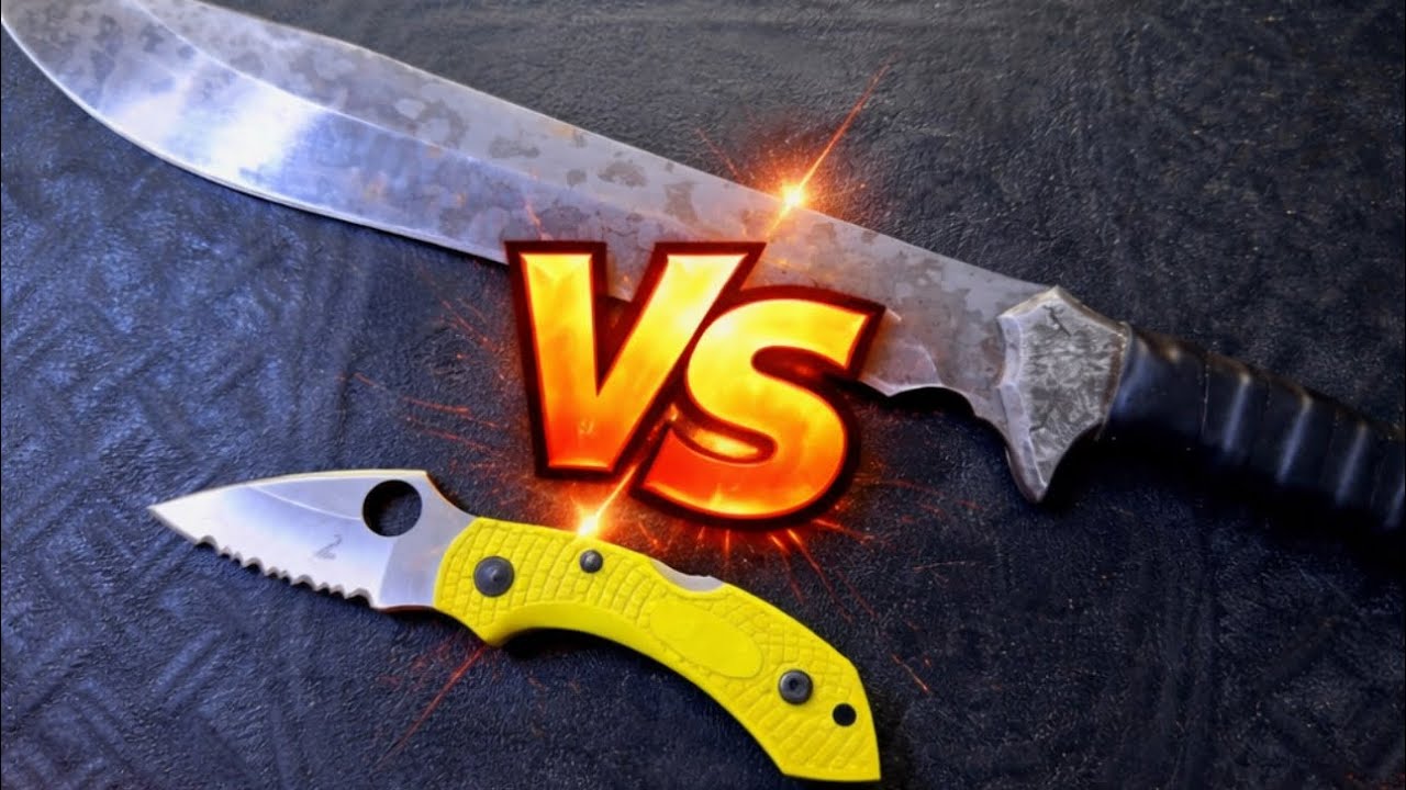 Small Serrated VS BIG PLAIN EDGE CHOPPER 