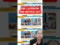 IIM LUCKNOW, PhD NOTICE OUT #shorts