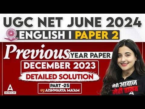 UGC NET English Literature Previous Question Papers With Answers #25 | English By Aishwarya Puri