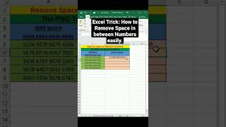 Excel Trick: How to Remove Space in between Numbers easily.