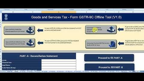 GSTR9C Offline Tool, How to File GSTR9C Reconciliation Statement JSON file