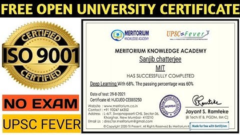 Free UPSC Certificate | Deep Learning Technology | UPSC Fever certificate | Gov Certificate |knowled