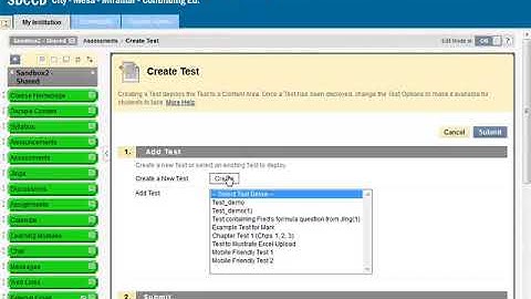 Creating a Test in Blackboard