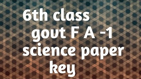 6th class Govt F A -1 science paper key