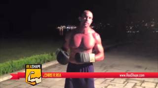 Spain: Outdoor Muay Thai Pad Combination Workout #1 with Chris R. Rea from ReaShape