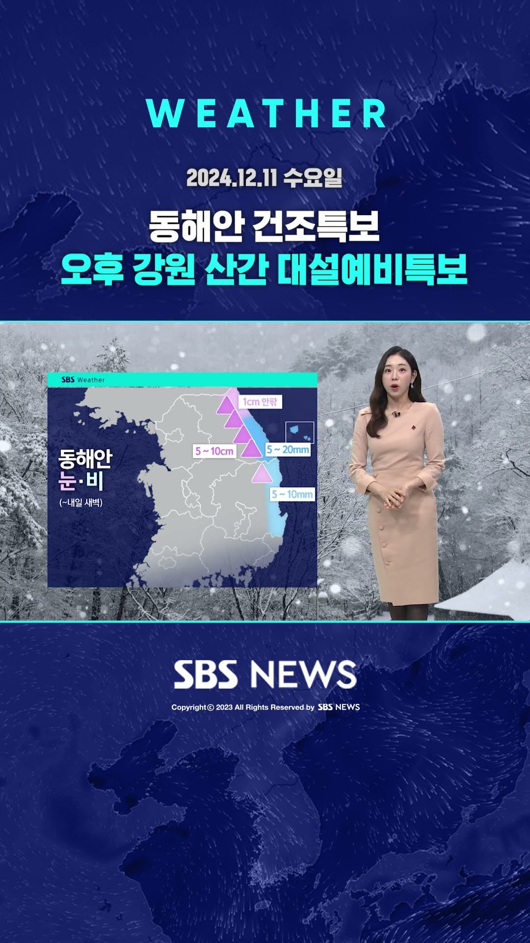 [날씨] 동해안 건조특보…오후 강원 산간 대설예비특보 #shorts