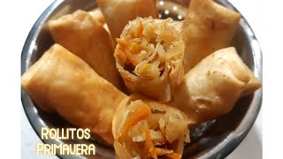 Rollitos Primavera con Tortilla de Harina vegetarianos | chinos caseros receta fácil