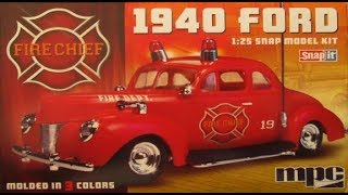 1//25 1940 Ford Fire Chief Plastic MPC815