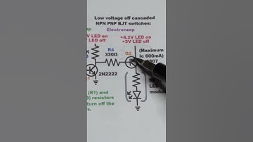 Schematic for 1W LED Module Low Voltage Shut Off Circuit NPN and PNP BJTs #howto #diy