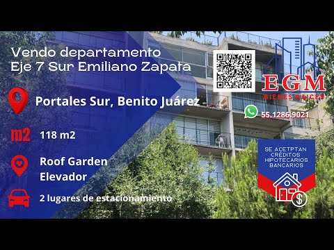 Departamento en venta en Eje 7 Sur, Col. Portales, Alcaldía Benito Juárez en la Ciudad de México.