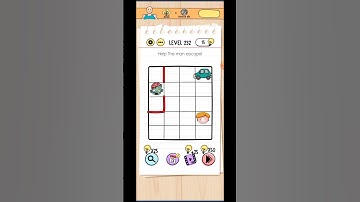 Brain test level 232 solution / help the man escape!