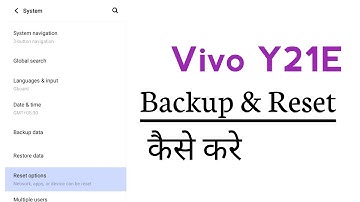 Vivo Y21E Backup And Reset Settings