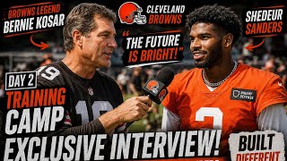 Browns Legend QB Bernie Kosar interviews Shedeur Sanders Day 2 Training Camp 