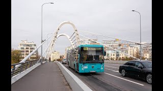 Санкт-Петербург.Поездка на автобусе №14 Крестовский остров - метро Выборгская