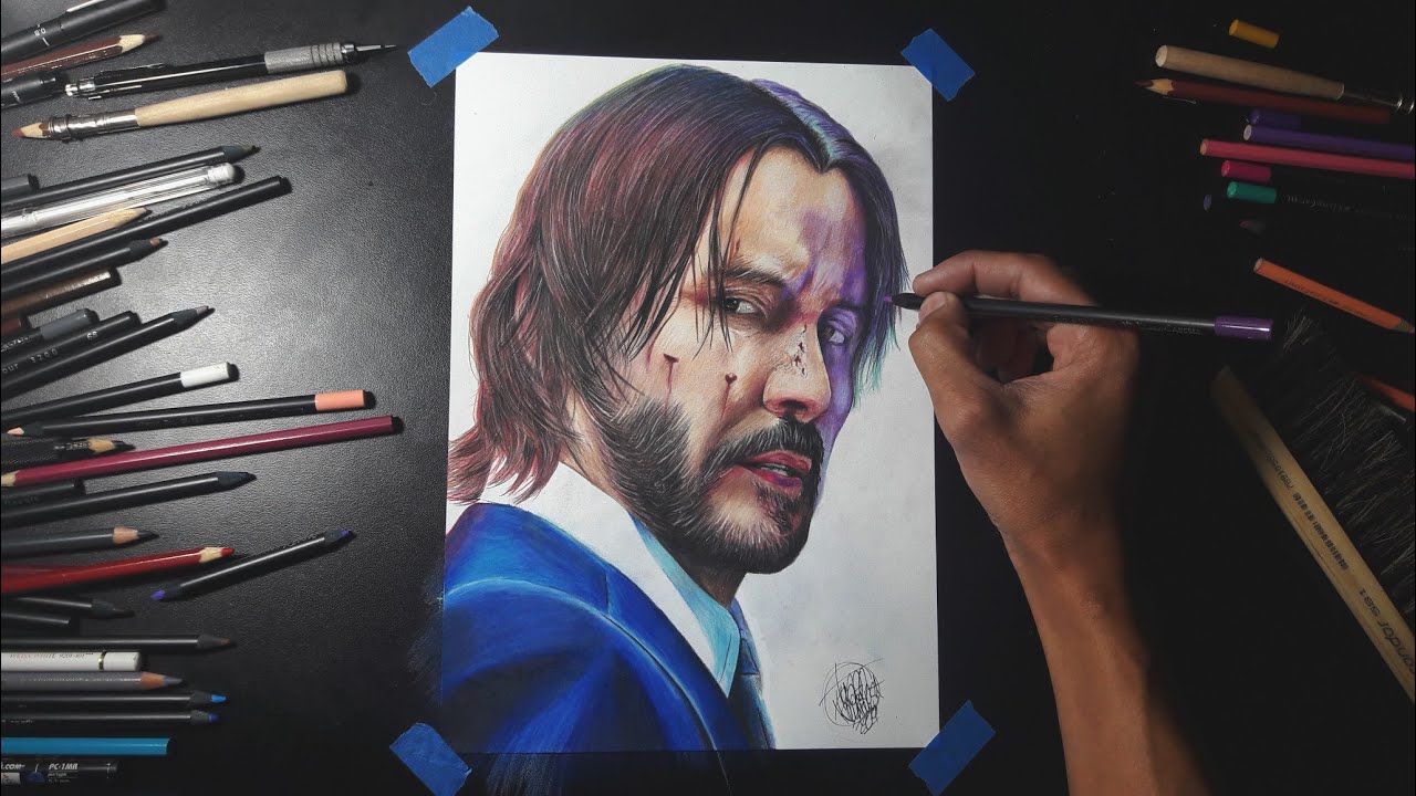 COMO DESENHAR O JOHN WICK - PASSO A PASSO (Keanu Reeves) - YouTube