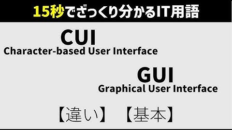 【ゆっくり解説】15秒でざっくり分かるIT用語 #4 「CUI・GUI」