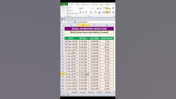 Employee work time hours calculation in excel | excel | #shorts #exceltips #interview