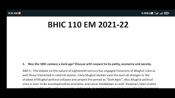 BHIC 110 IGNOU SOLVED ASSIGNMENT 2021-22 / PDF WATSAPP 8228091239 #ignou