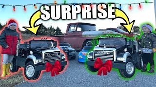 DAD Surprises Son's with MACK TRUCK For Christmas - POWER WHEELS