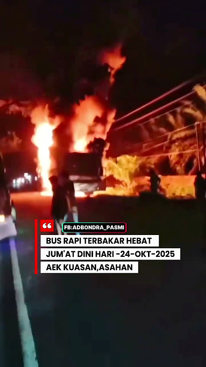 satu unit bus rapi terb4k4r di jalinsum Kabupaten asahan dini hari tadi #busrapi #lakalantas