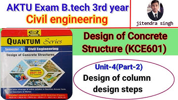 Unit-4(part-2)Design steps of R.C Column, Design of Rcc||Design of concrete structure,Btech 3rd year