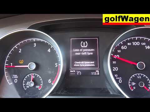 VW Golf 7 tyre pressure test / how to reset tyre pressure light 100 right