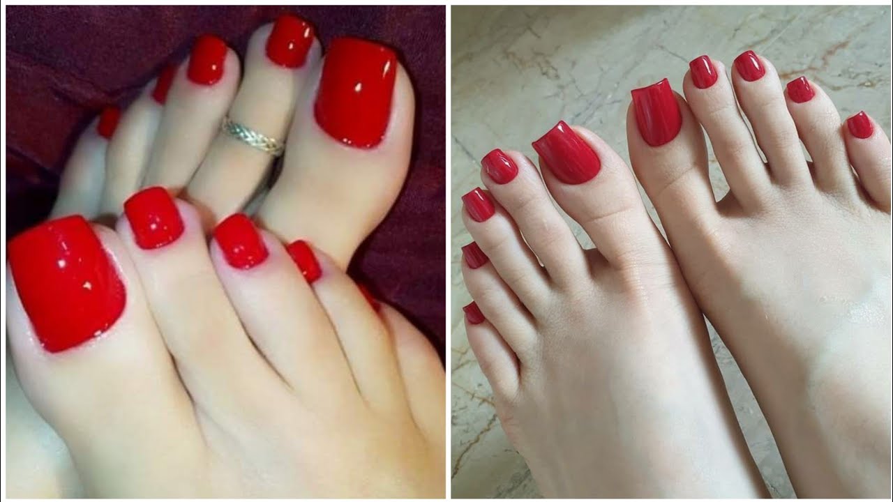 beautiful red nails manicure
