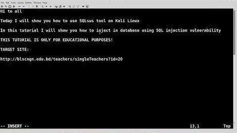 Sql injection using kali linnux sql tools