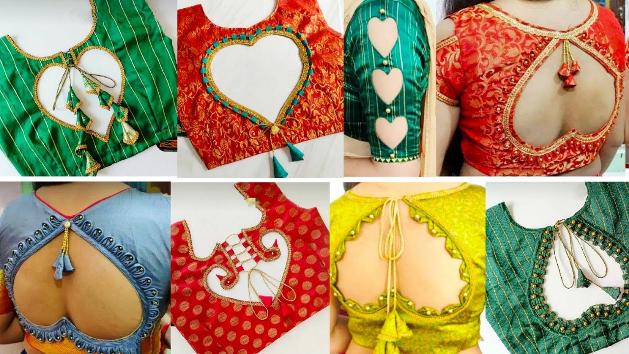 Heart Shape Blouse Back Neck Designs😍Latest Blouse Neck Patterns