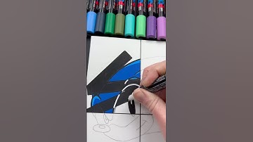 Drawing Sonic, But in 4 Different Styles Pt.  1 (#shorts)