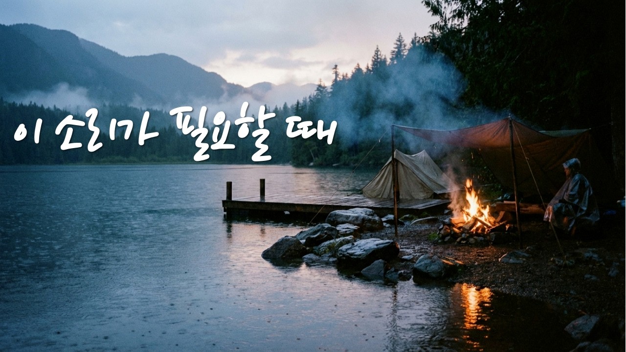 오늘도 버텼죠 | 빗소리와 모닥불 소리 수면 백색소음