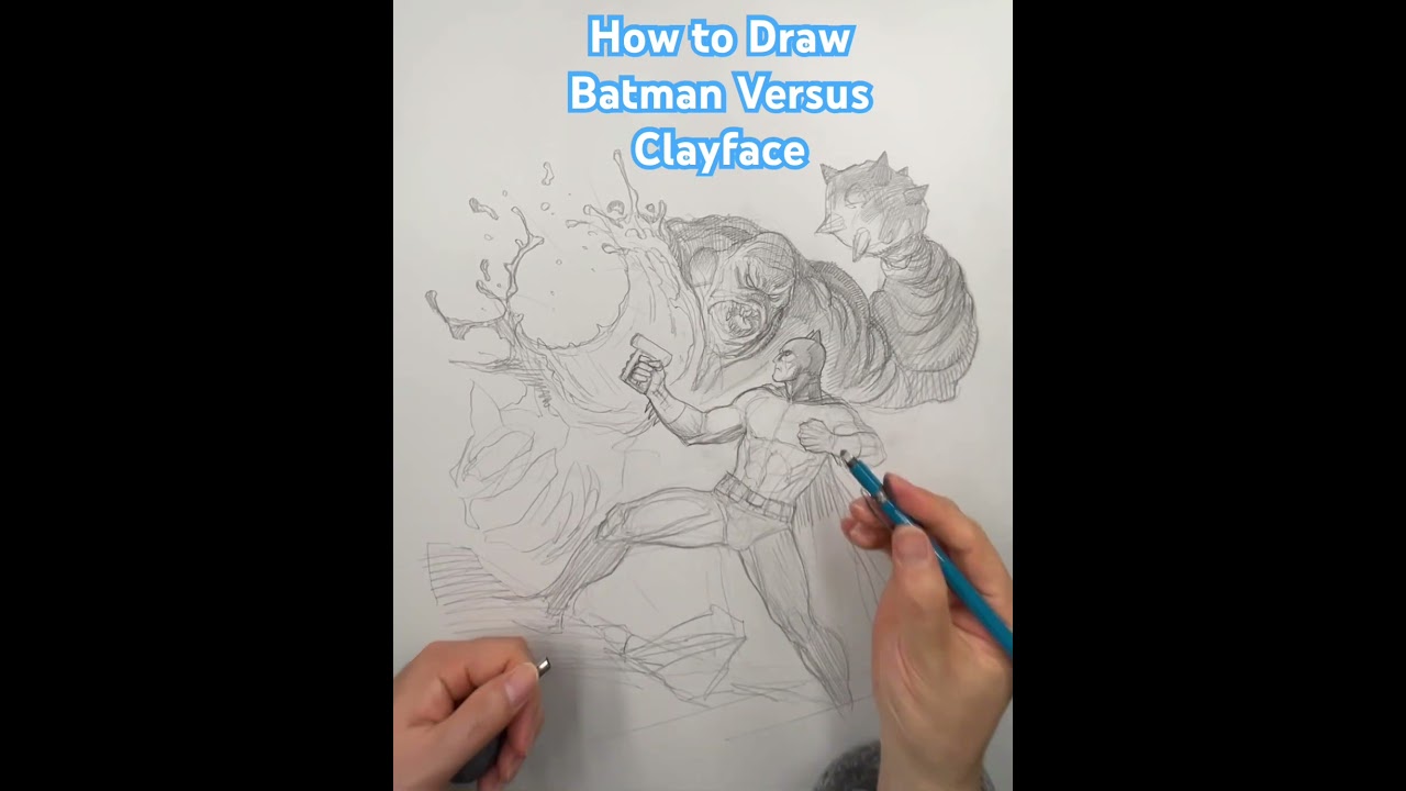 How to Draw Batman Versus Clayface 