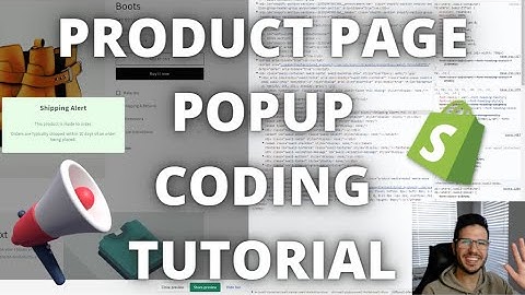 Product Page Popup - Shopify Coding Tutorial