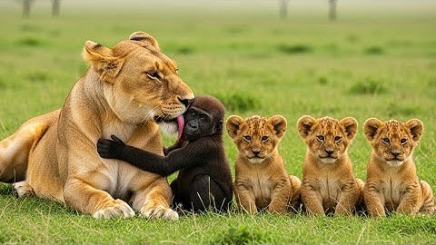 Lioness Raises Baby Gorilla as Her Own — Months Later, Something Unbelievable Happened!