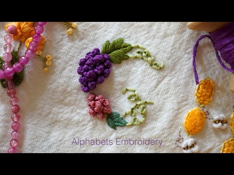 SUB] 입체적인 <strong>포도</strong> 자수🍇, 알파벳 &amp;#39;G&amp;#39; <strong>프랑스</strong> 자수 Grapes Hand Embroidery, Alphabet &amp;#39;G&amp;#39;