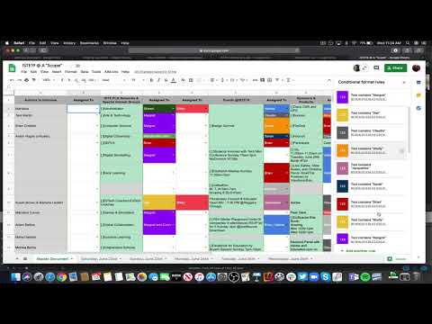 Color Coding and Conditional Formating The Google Sheet