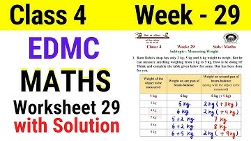 EDMC Class 4 Maths Week 29 Worksheet 29 / Class 4th maths worksheet 29 Week 29 with solution