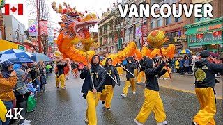 🇨🇦【4K】 Vancouver's 50th Lunar New Year Parade, Chinatown Vancouver BC, Canada. February 11, 2024.