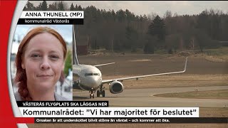Flygplatsen i Västerås ska läggas ner - besked i dag - Nyheterna (TV4)