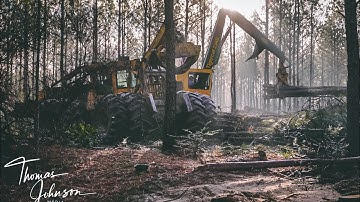 Tigercat and John Deere Skidders Pulling Wood