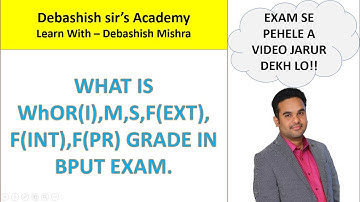 WHAT IS WhOR(I),M,S,F(EXT),F(INT),F(PR) GRADE IN BPUT EXAM.