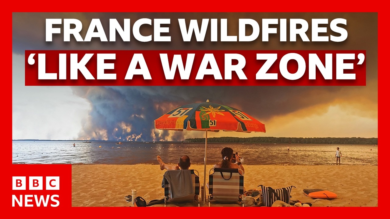 ‘Never-seen-before' wildfire closing in on Bordeaux, France | BBC News